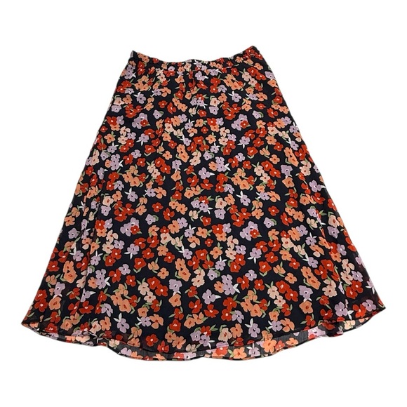 Ann Taylor Floral Print Midi Flowy Skirt Size M - Picture 1 of 3